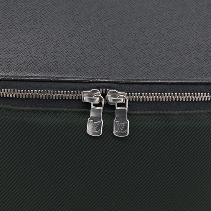 Louis Vuitton Taimyr Messenger Taiga Leather and Canvas, Gray, Leather, Handbag