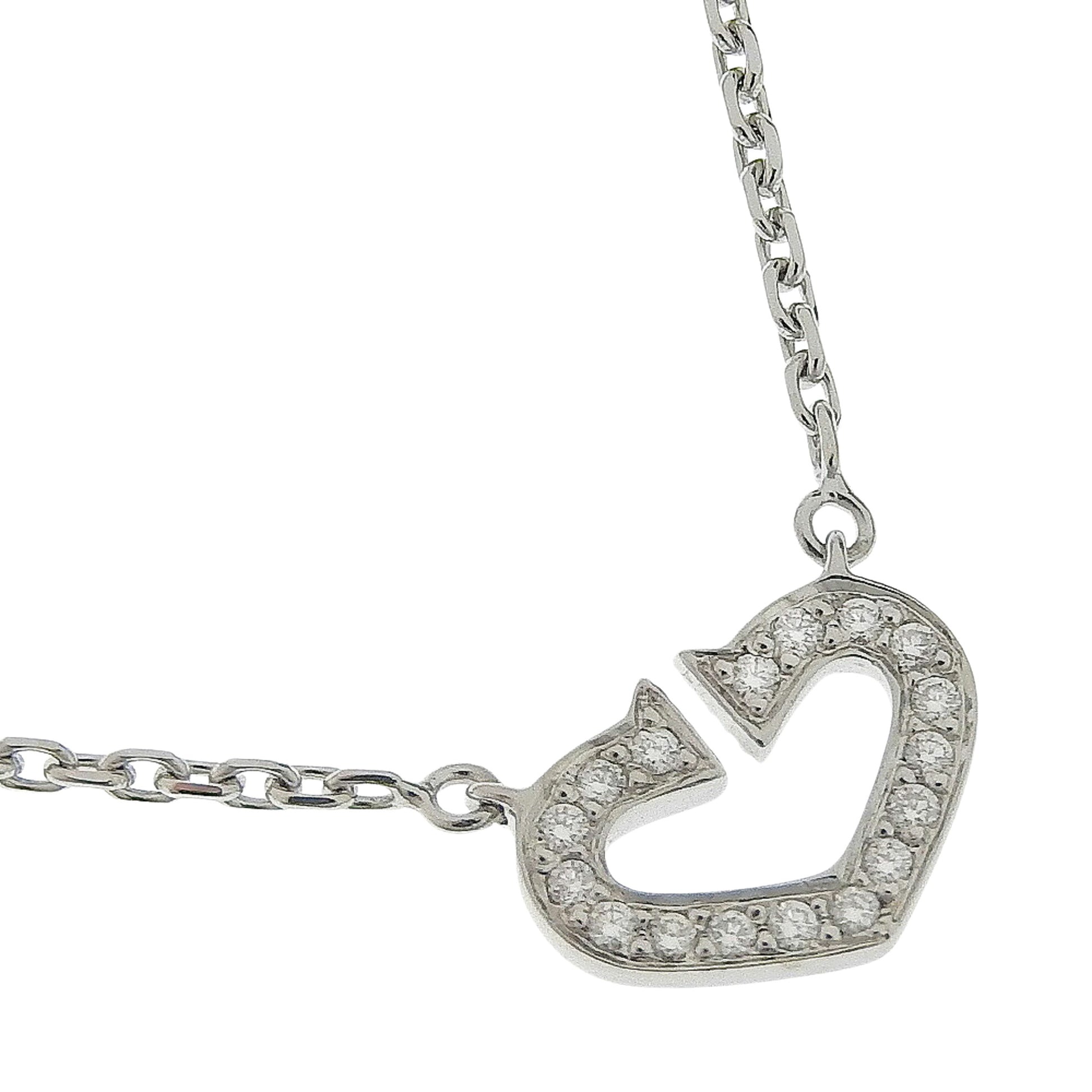 Cartier C heart, Silver, White Gold, necklace