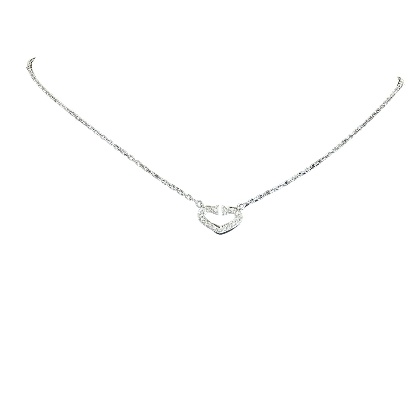 Cartier C heart, Silver, White Gold, necklace