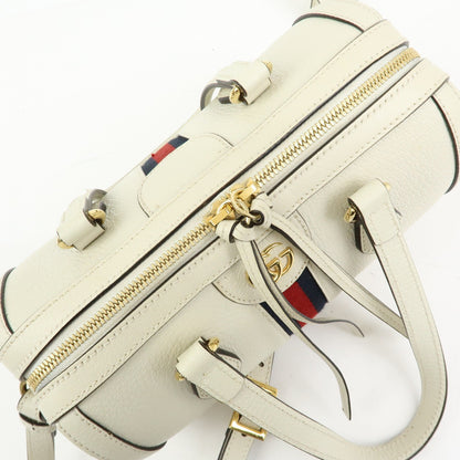 Gucci Ophidia Boston Leather, White, Leather, Handbag