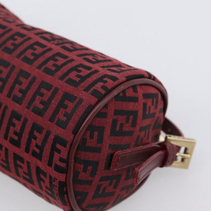 Fendi Vintage FF Zip Zucchino Canvas, Burgundy, Canvas, Shoulder Bag