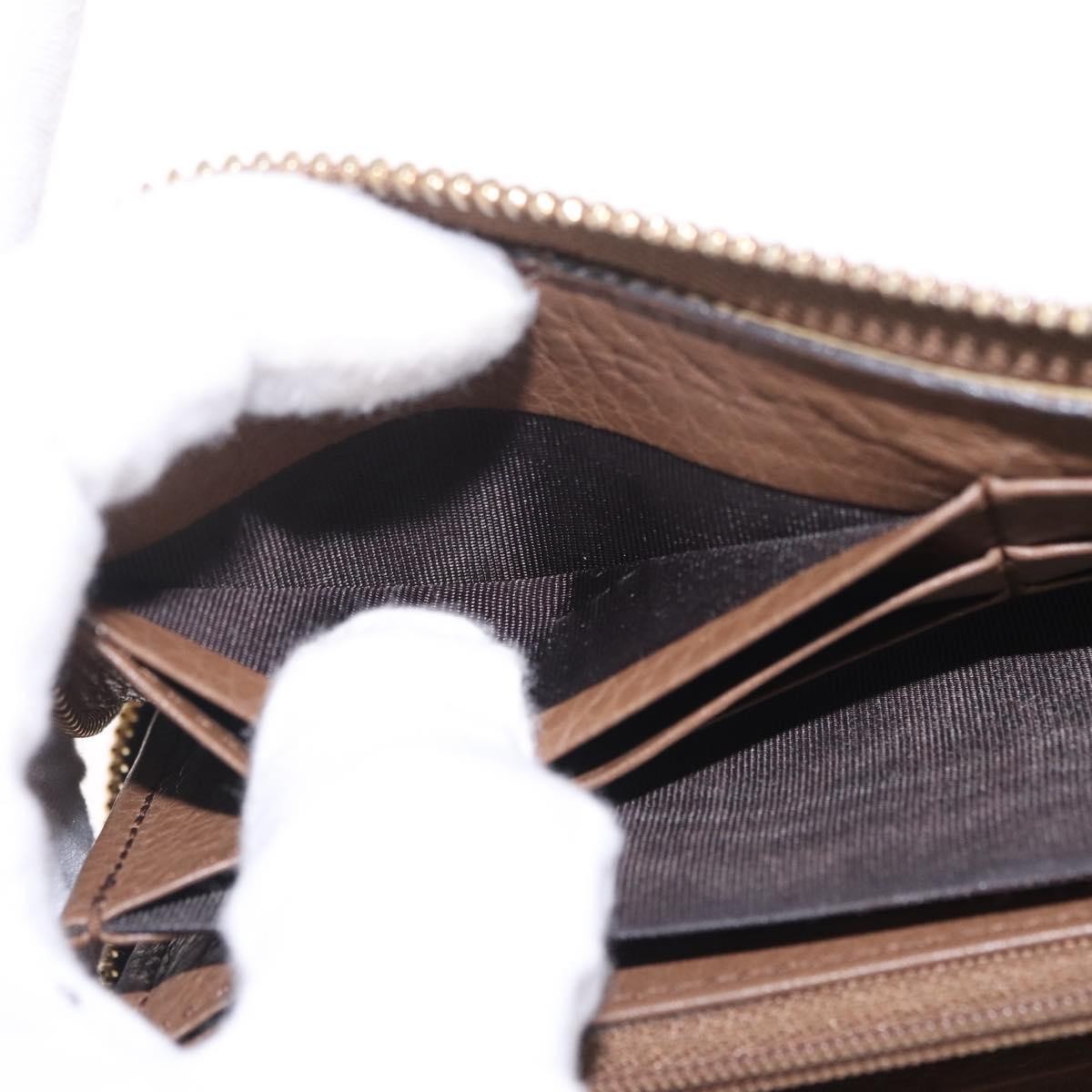 Gucci Soho Double Zip Around Leather, Brown, Leather, Wallet