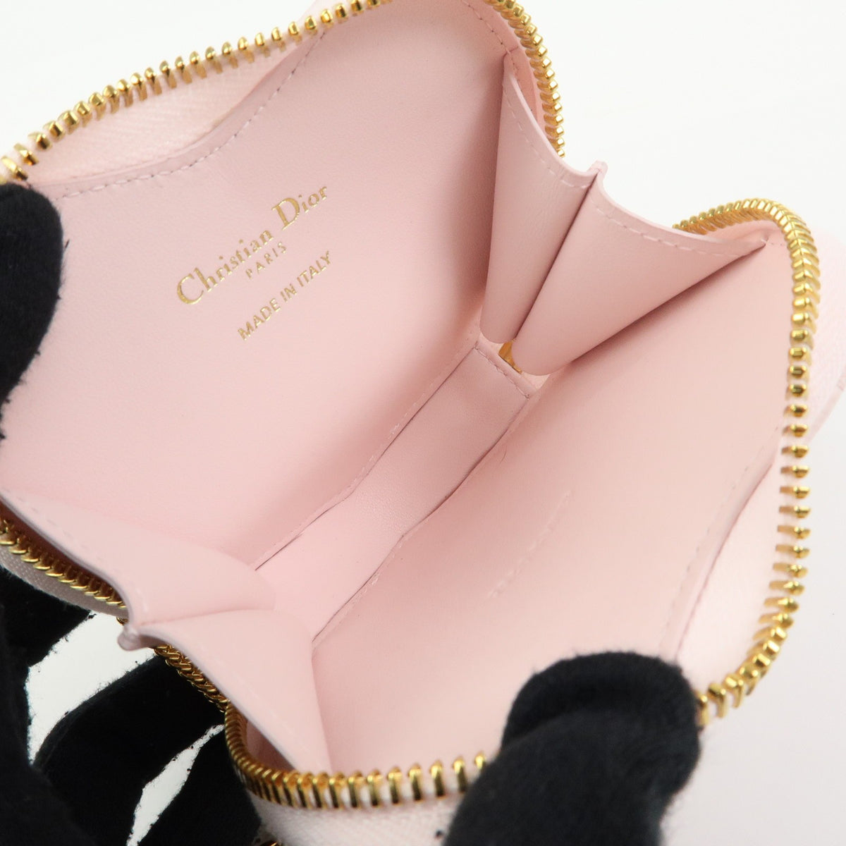 Christian Dior DiorAmour Caro Heart Pouch with Chain Cannage Quilt Calfskin, Pink, Leather, Clutch