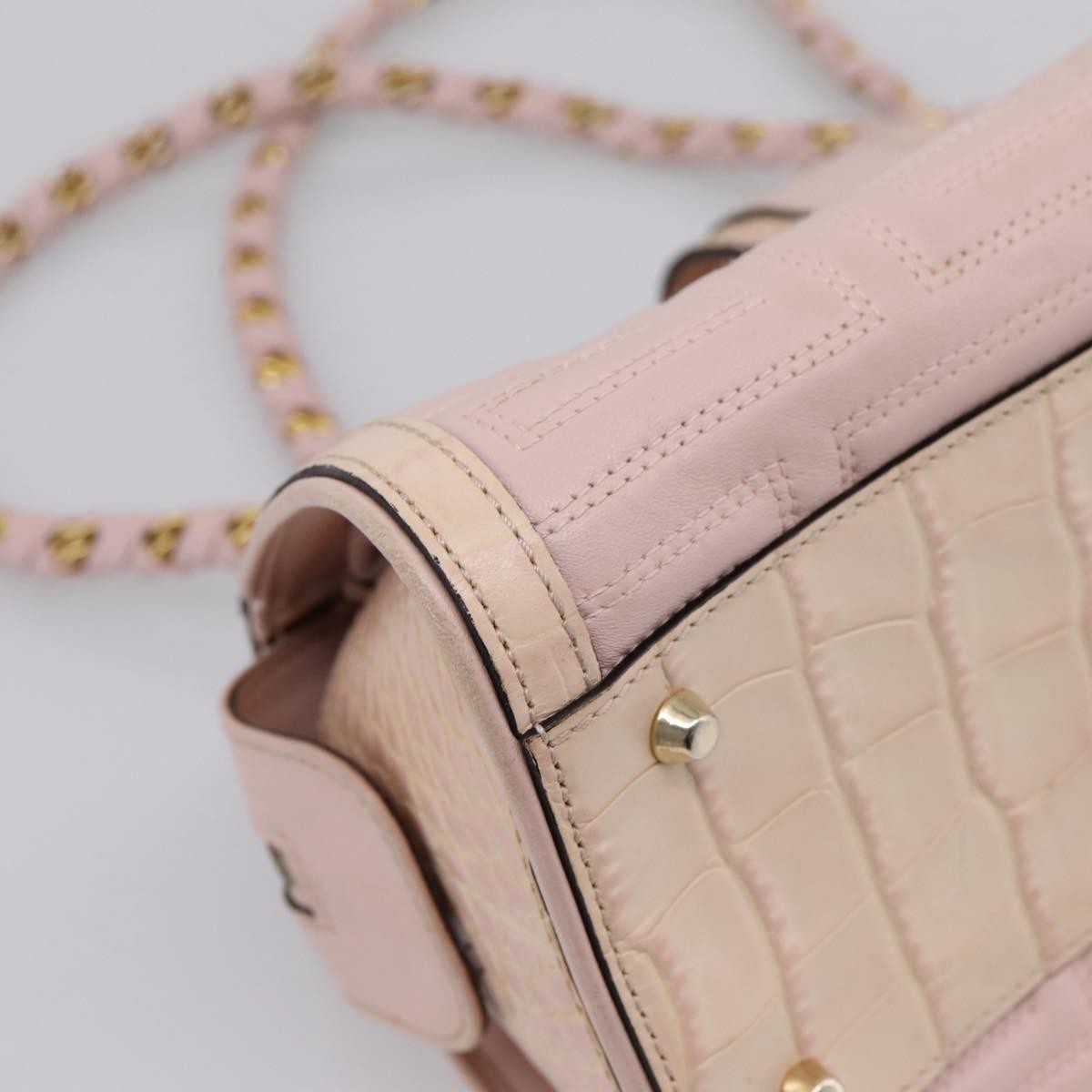 Versace Vintage Tote Leather, Pink, Leather, Tote Bag