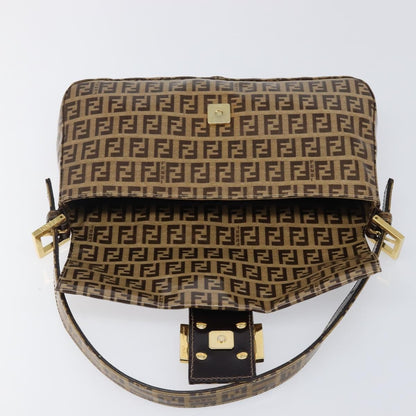 Fendi Mamma Baguette Zucca patent leather, Beige, Canvas, Shoulder Bag