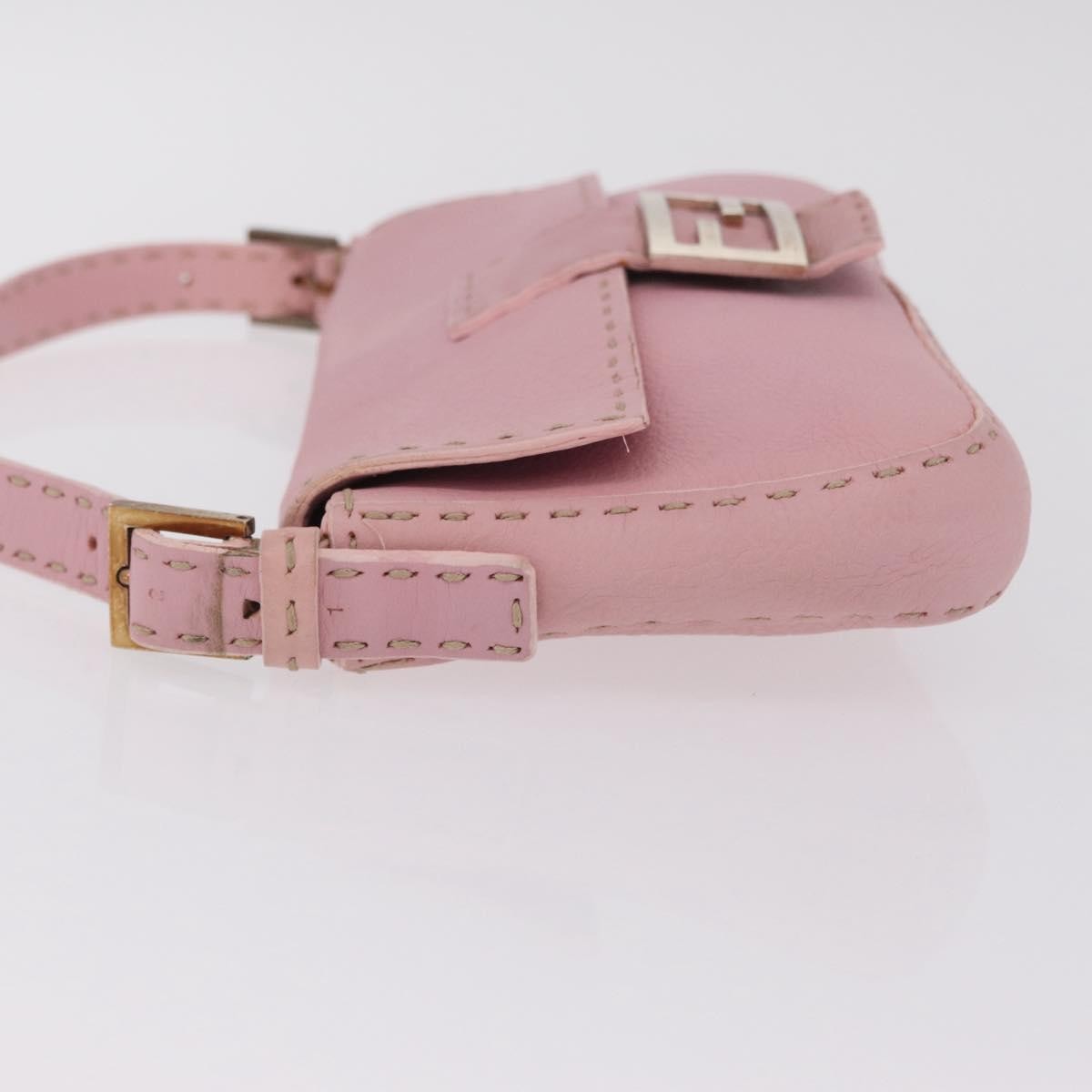 Fendi Selleria Baguette Leather, Pink, Leather, Handbag