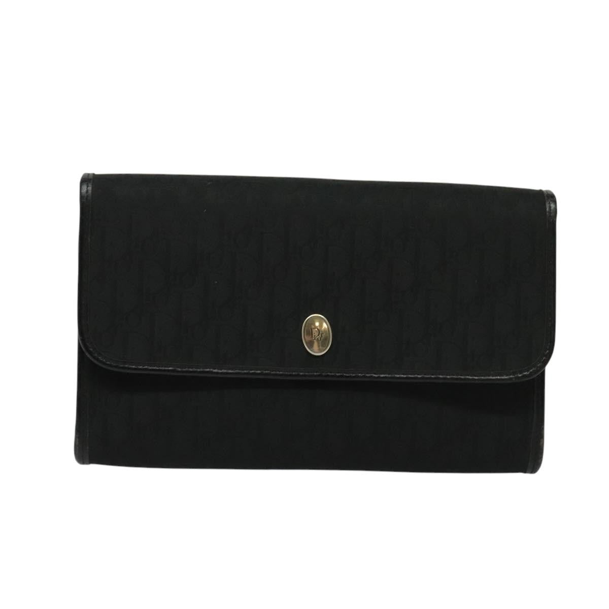 Christian Dior Vintage Trotter Flap Canvas, Black, Canvas, Shoulder Bag