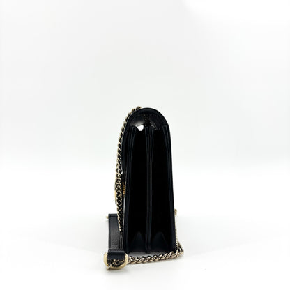 Gucci Interlocking Patent, Black, Leather, Shoulder Bag