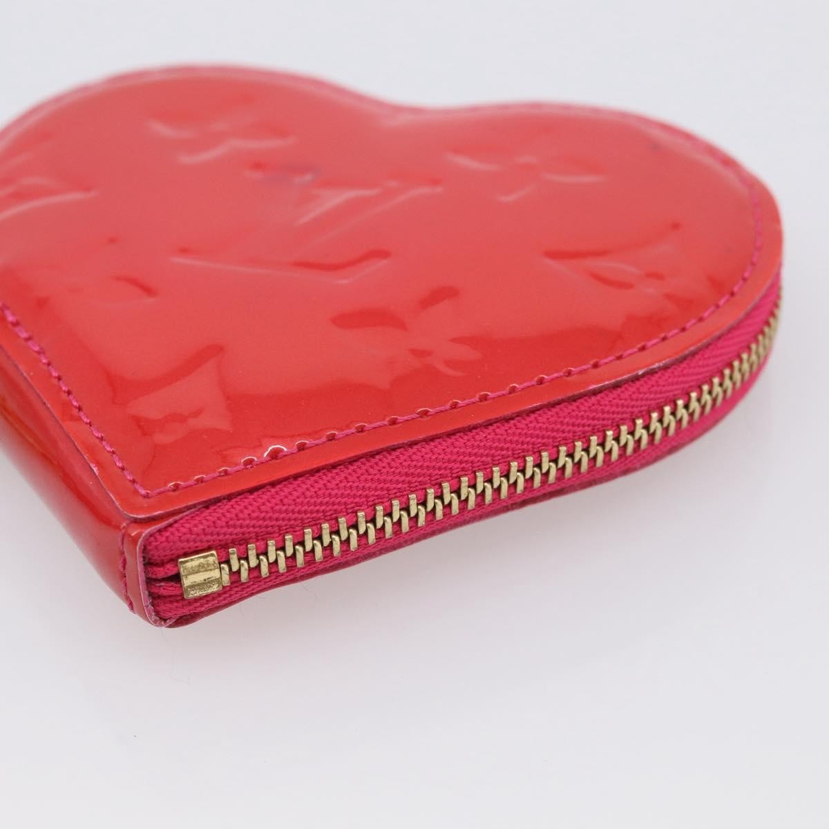 Louis Vuitton Heart Coin Purse Monogram Vernis, Pink, Patent Leather, Clutch