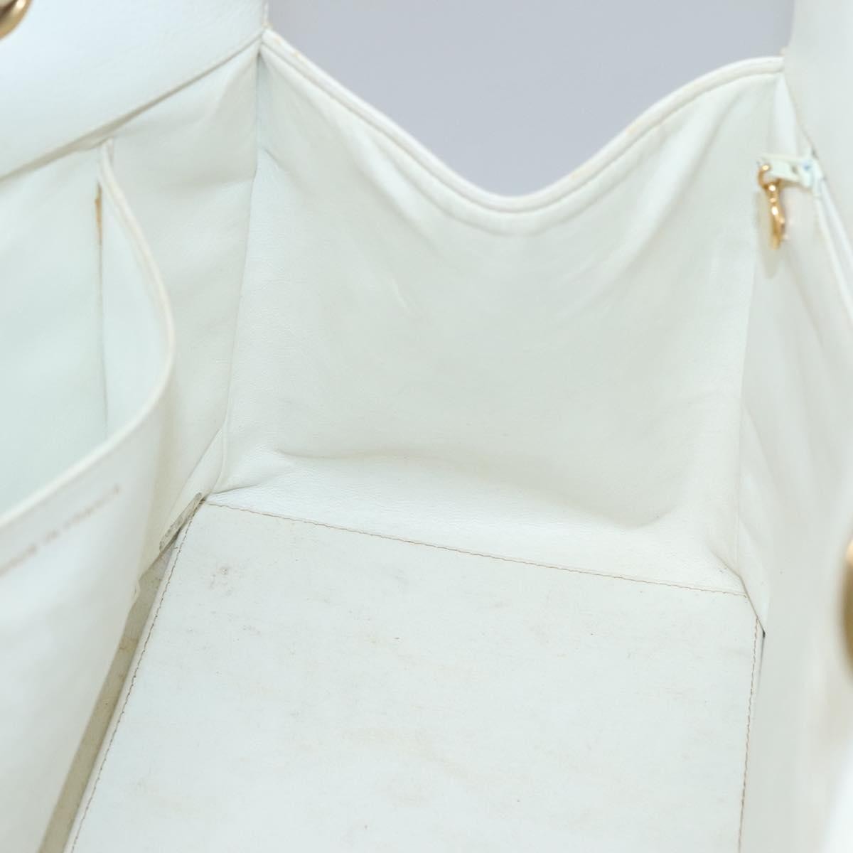 Chanel Vintage Grand Shopping Quilted Caviar, White, Leather, Tote Bag