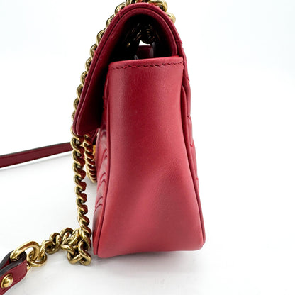Gucci GG Marmont Flap Matelasse Leather, Gold, Leather, Shoulder Bag