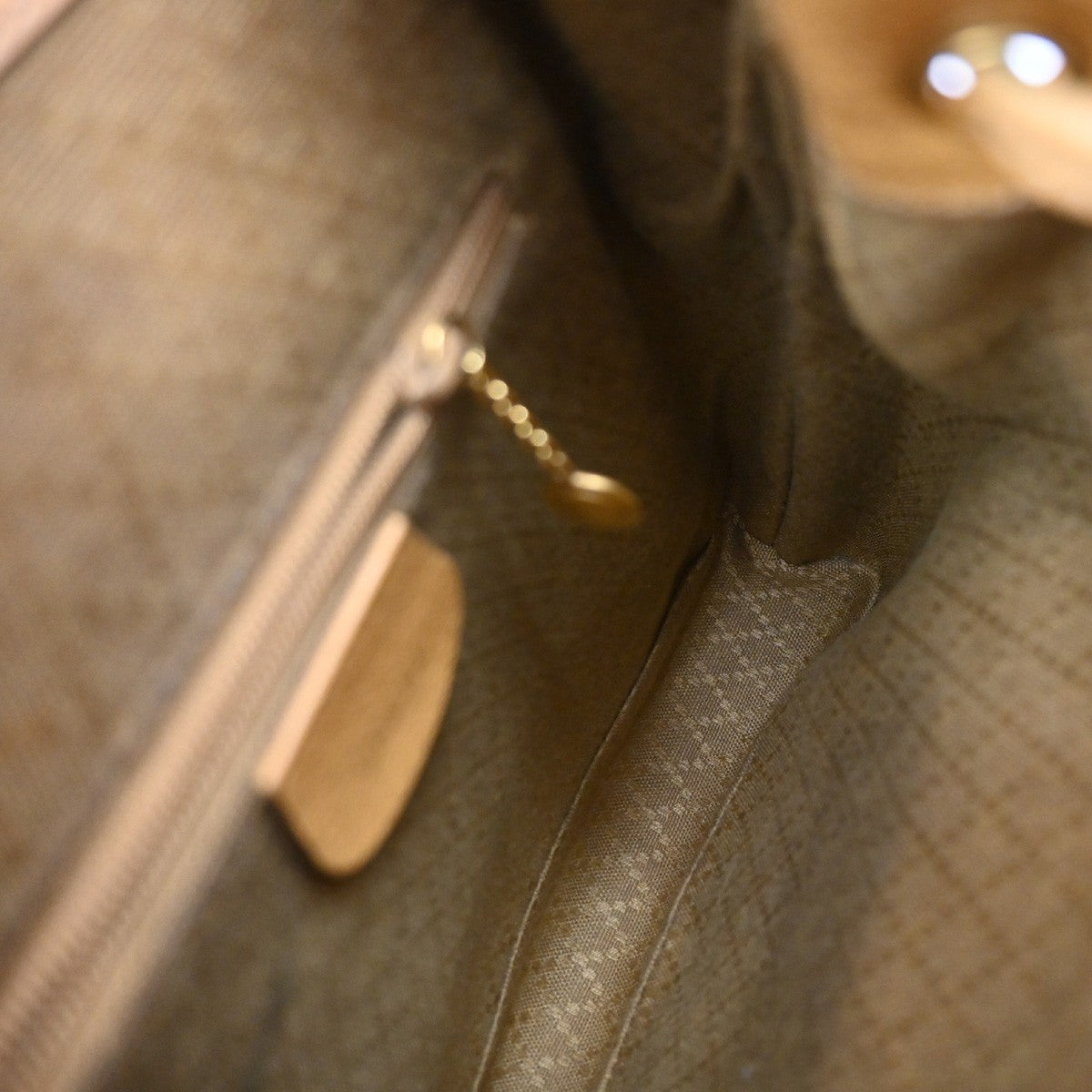 Gucci Vintage Bamboo Leather, Yellow, Leather, Backpack