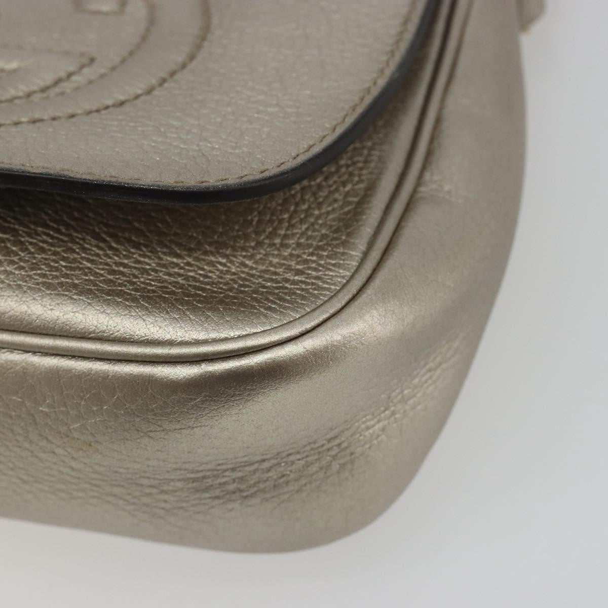 Gucci Soho Chain Leather, Silver, Leather, Shoulder Bag