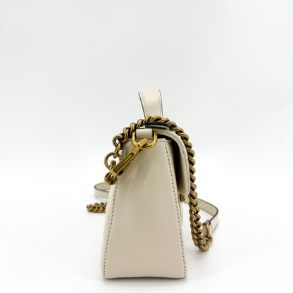 Gucci GG Marmont Top Handle Flap Matelasse Leather, White, Leather, Handbag