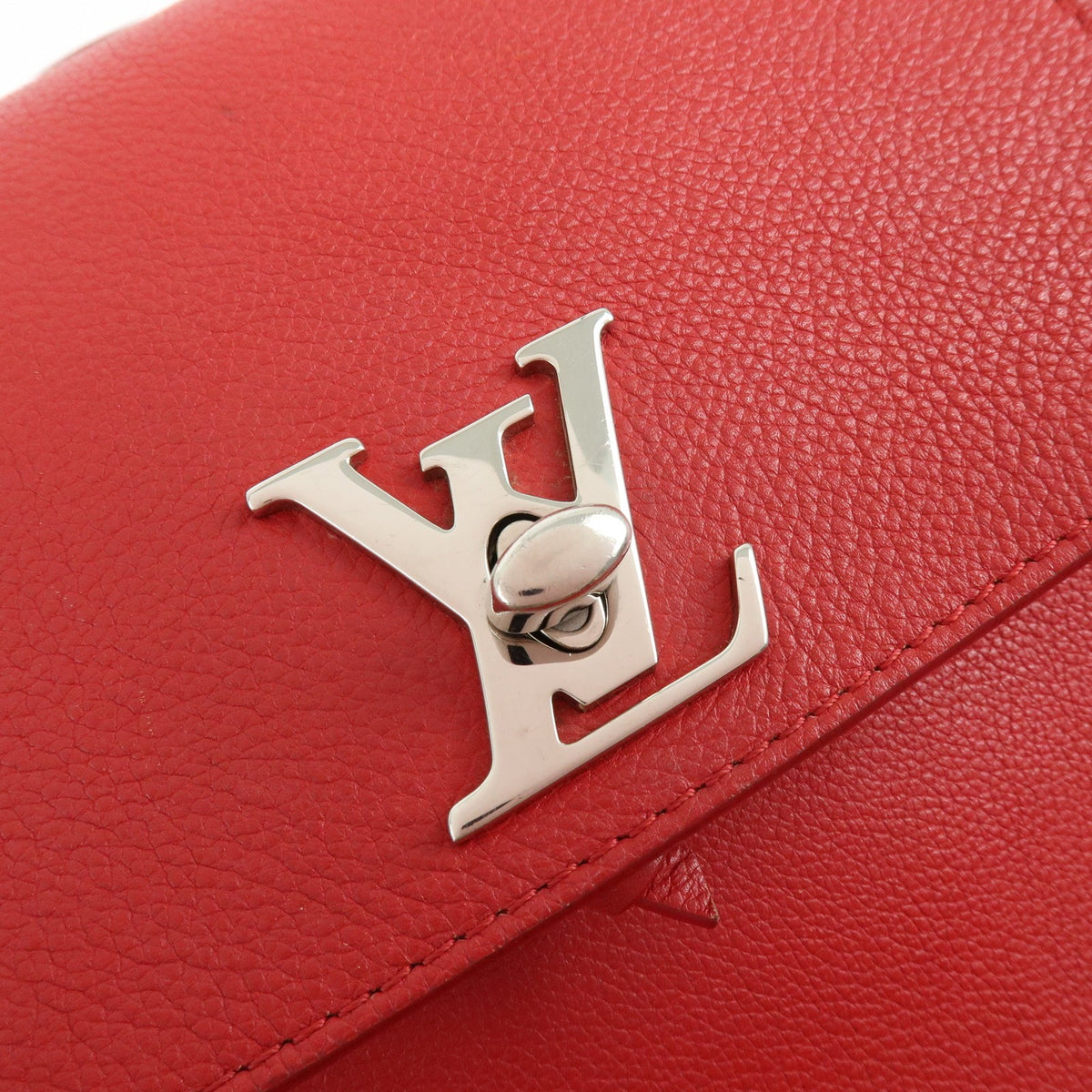 Louis Vuitton Lockme Leather, Red, Leather, Backpack
