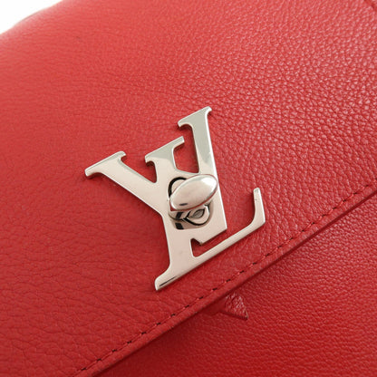 Louis Vuitton Lockme Leather, Red, Leather, Backpack
