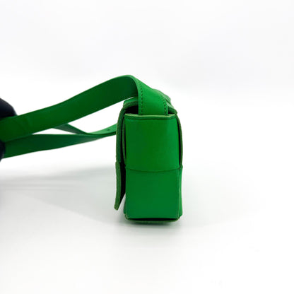 Bottega Veneta Cassette Maxi Intrecciato Leather, Green, Leather, Crossbody Bag