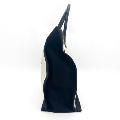Saint Laurent Rive Gauche Shopper Canvas, White, Canvas, Tote Bag