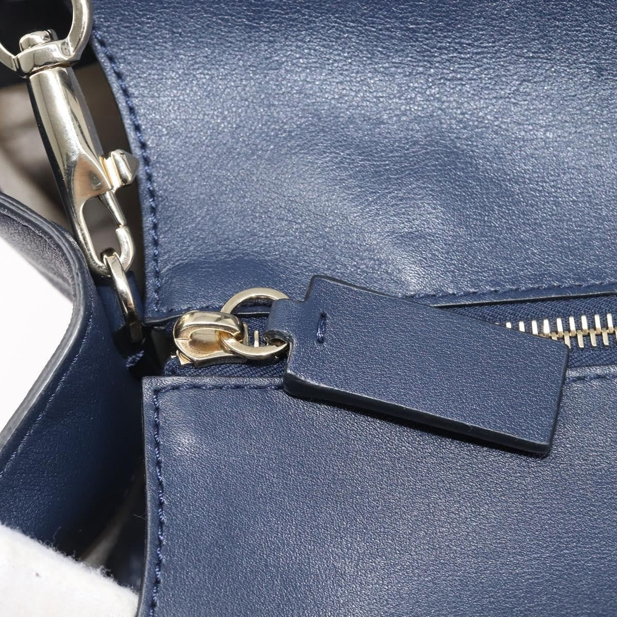 Valentino Garavani VLogo Convertible Shopper Leather, Navy, Leather, Tote Bag