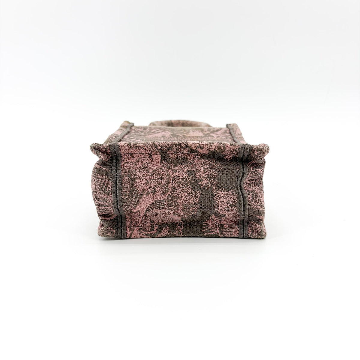 Christian Dior Book Embroidered Canvas, Pink, Canvas, Tote Bag