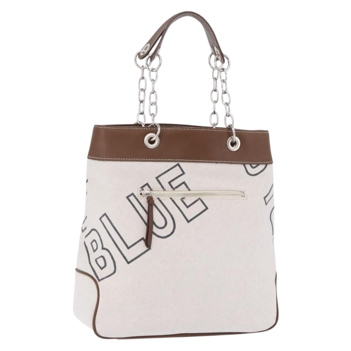 Burberry Blue Label Canvas, White, Canvas, Shoulder Bag