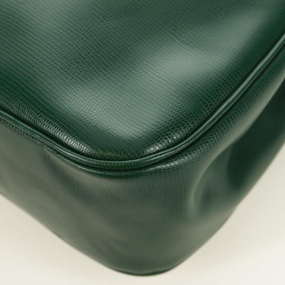 Celine Circle Logo Leather, Green, Leather, Shoulder Bag