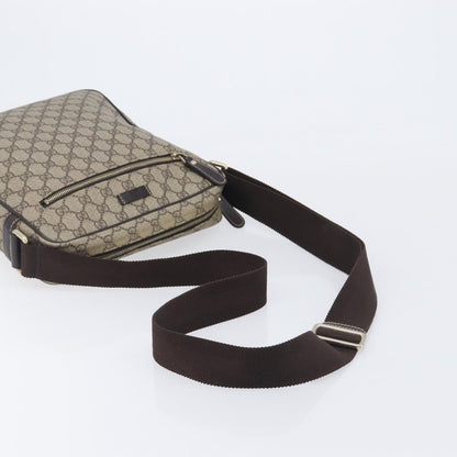 Gucci Front Zip Messenger GG Coated Canvas, Beige, Canvas, Crossbody Bag