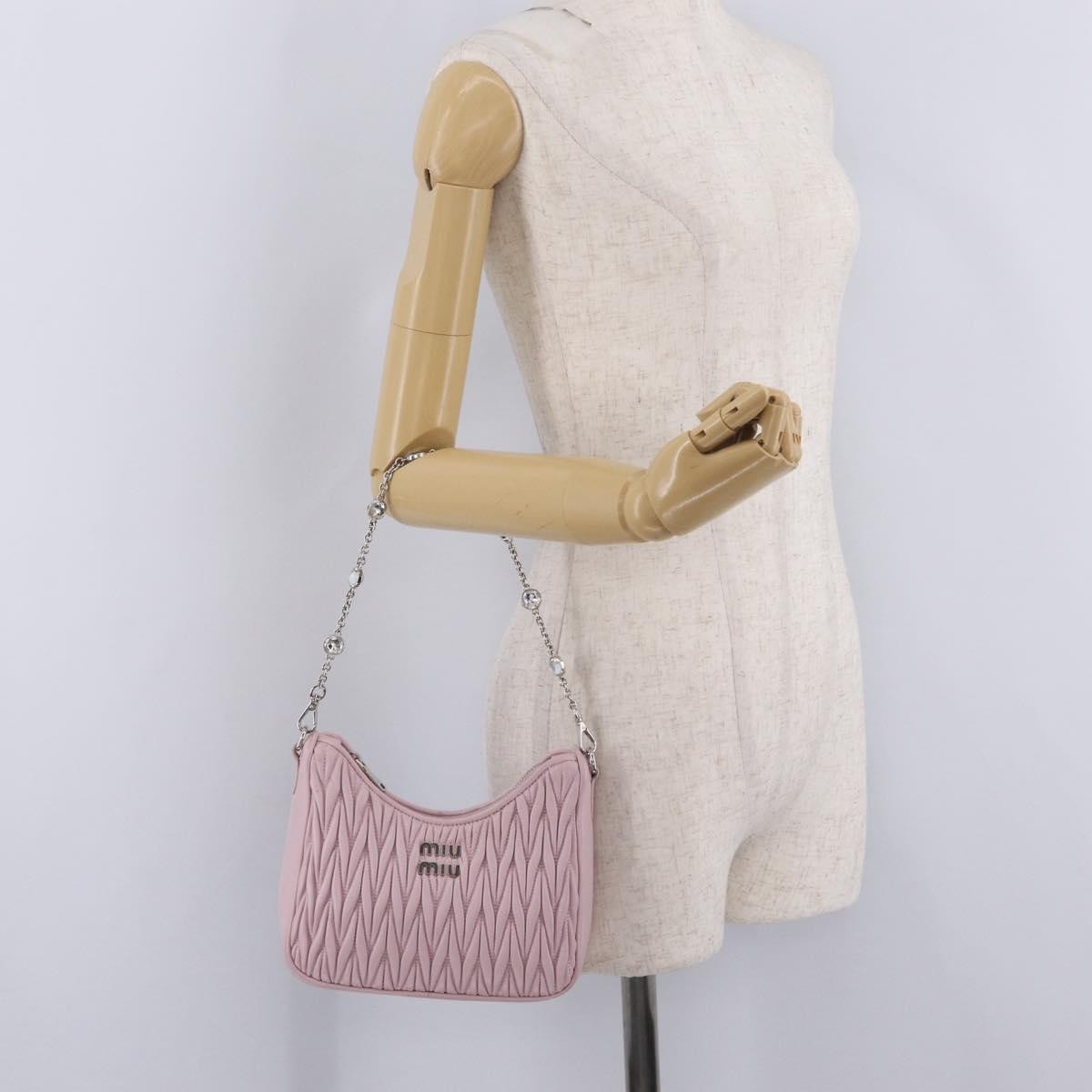 Miu Miu Shoulder Matelasse Leather, Pink, Leather, Shoulder Bag