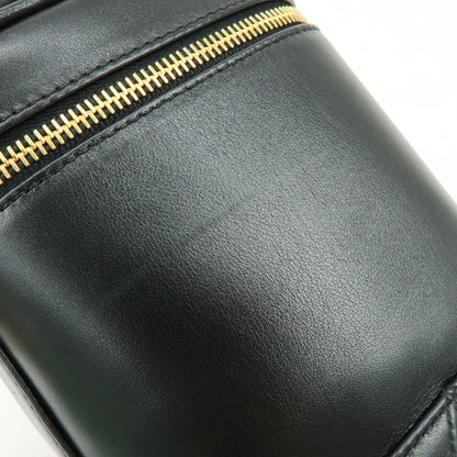 Chanel Vanity Leather, Black, Leather, Handbag