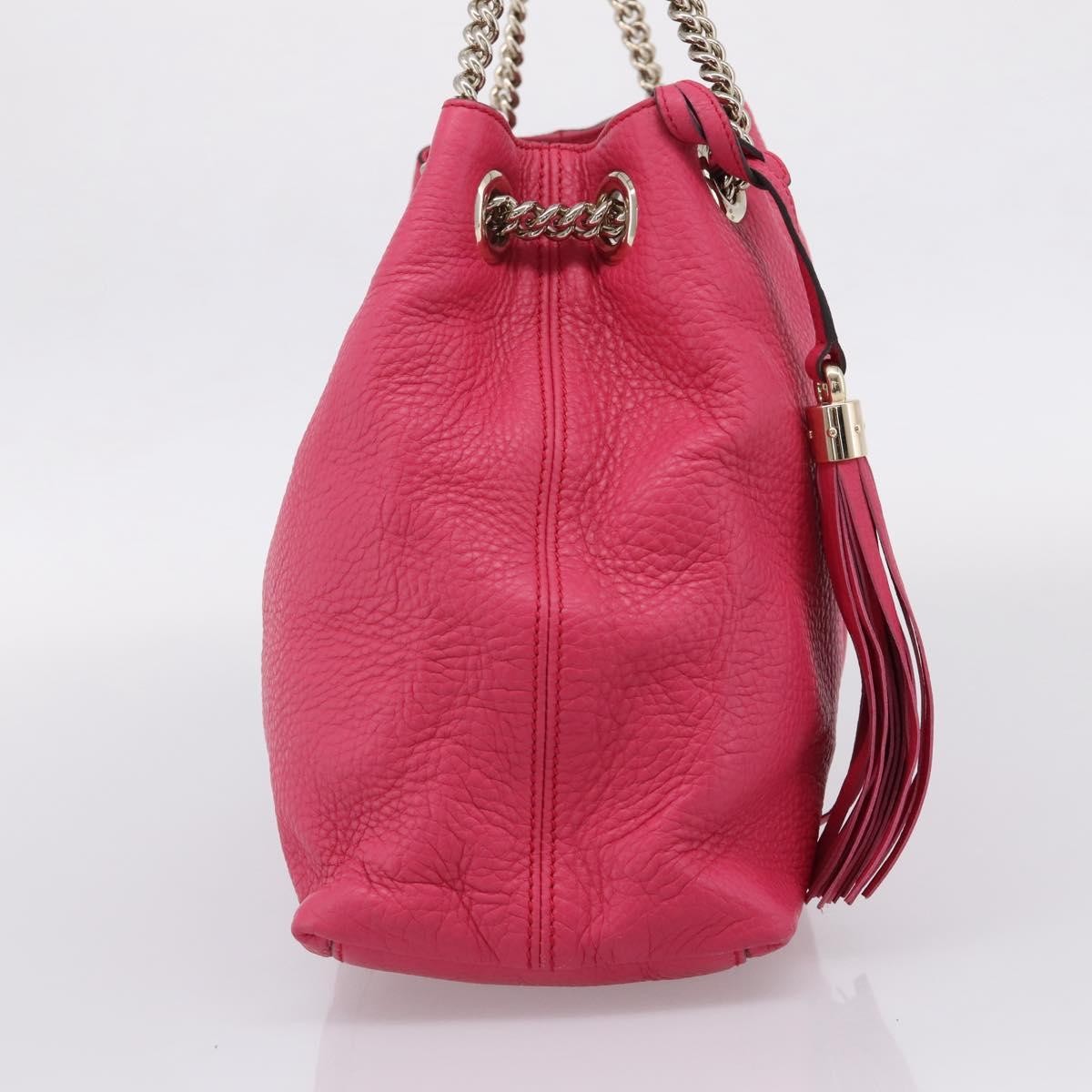 Gucci Soho Chain Strap Leather, Pink, Leather, Shoulder Bag