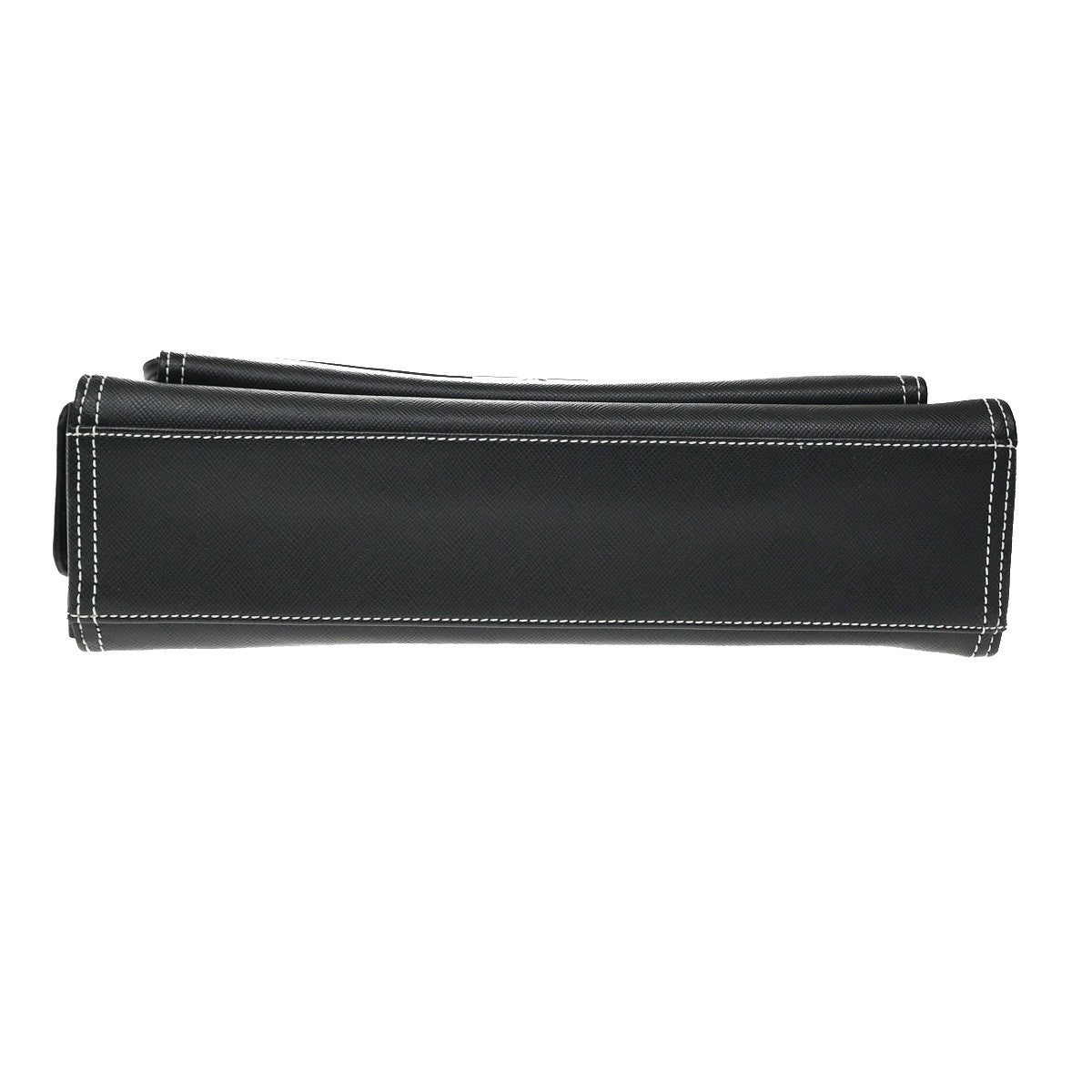 Saint Laurent Front Logo Plaque Convertible Clutch Leather, Black, Leather, Clutch