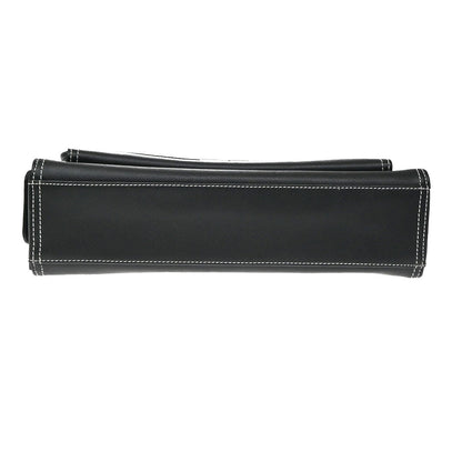 Saint Laurent Front Logo Plaque Convertible Clutch Leather, Black, Leather, Clutch