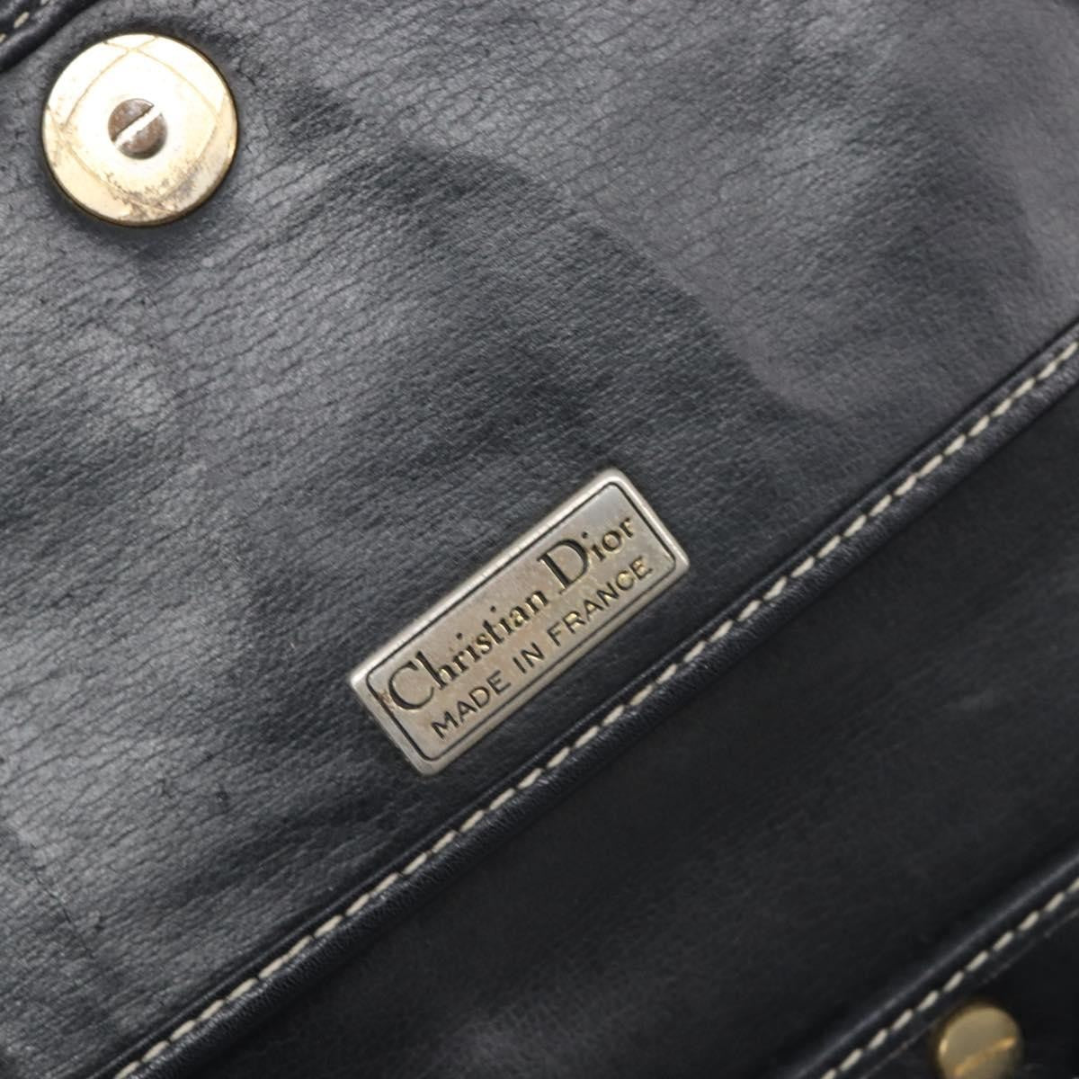 Christian Dior Vintage CD Logo Leather, Navy, Leather, Shoulder Bag