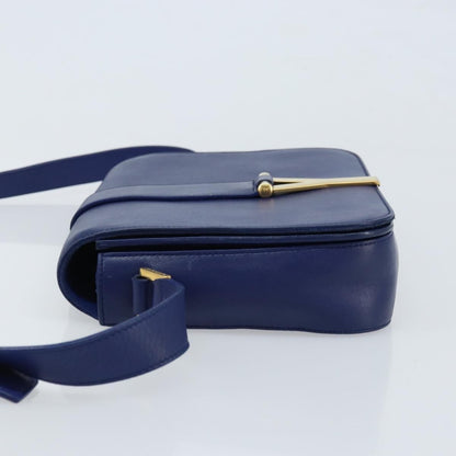 Saint Laurent Chyc Flap Leather, Blue, Leather, Shoulder Bag
