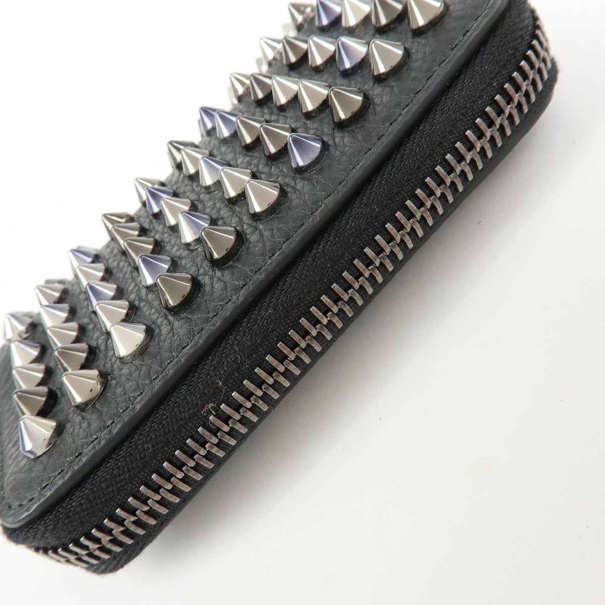 Christian Louboutin Panettone Coin Purse Spiked Leather, Black, Leather, Wallet