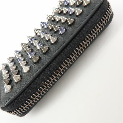 Christian Louboutin Panettone Coin Purse Spiked Leather, Black, Leather, Wallet