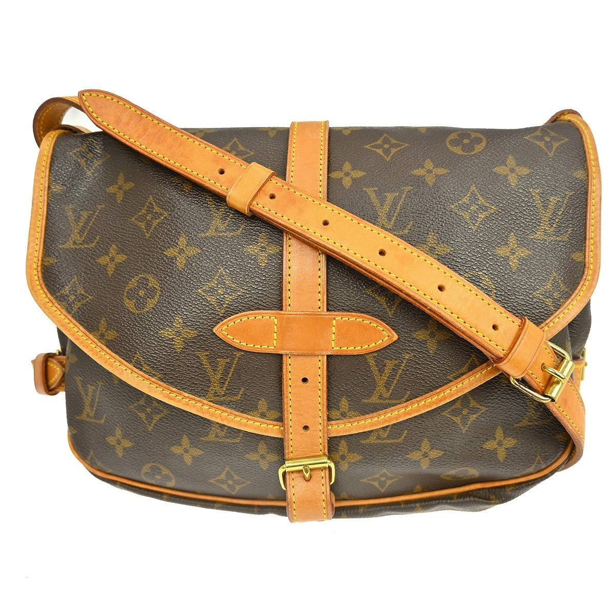 Louis Vuitton Saumur Monogram, Brown, Canvas, Shoulder Bag