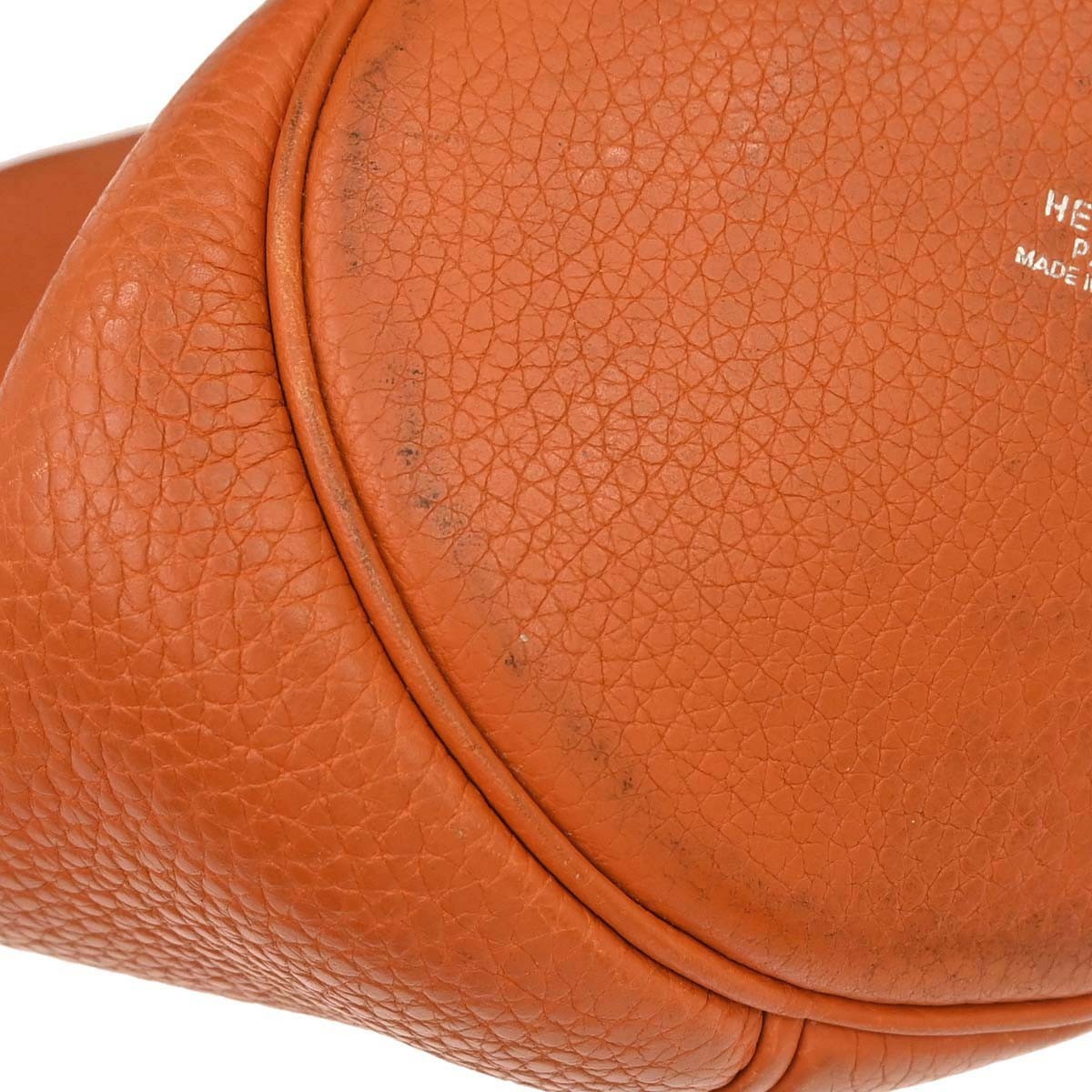 Hermes Mangeoire Clemence, Orange, Leather, Handbag