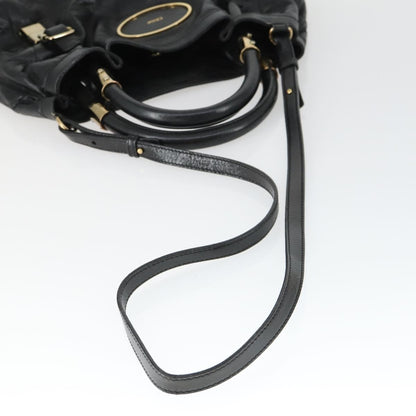 Chloe Victoria Leather, Black, Leather, Handbag