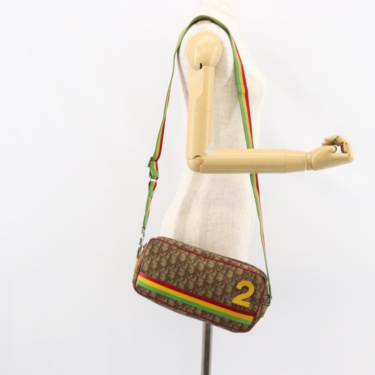 Christian Dior Vintage Rasta Crossbody Bag Diorissimo Canvas, BEIGE, CANVAS, Shoulder bag