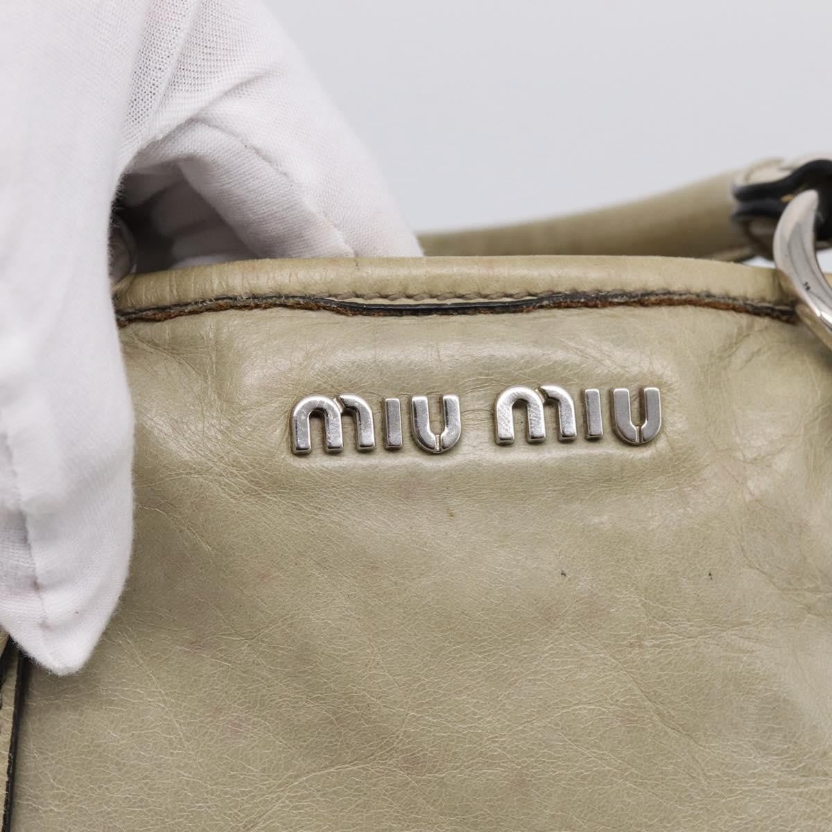 Miu Miu Bow Satchel Cervo Leather, Beige, Leather, Handbag