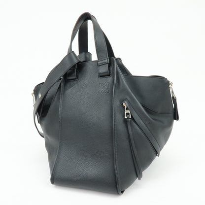 Loewe Hammock Leather, Black, Leather, Handbag