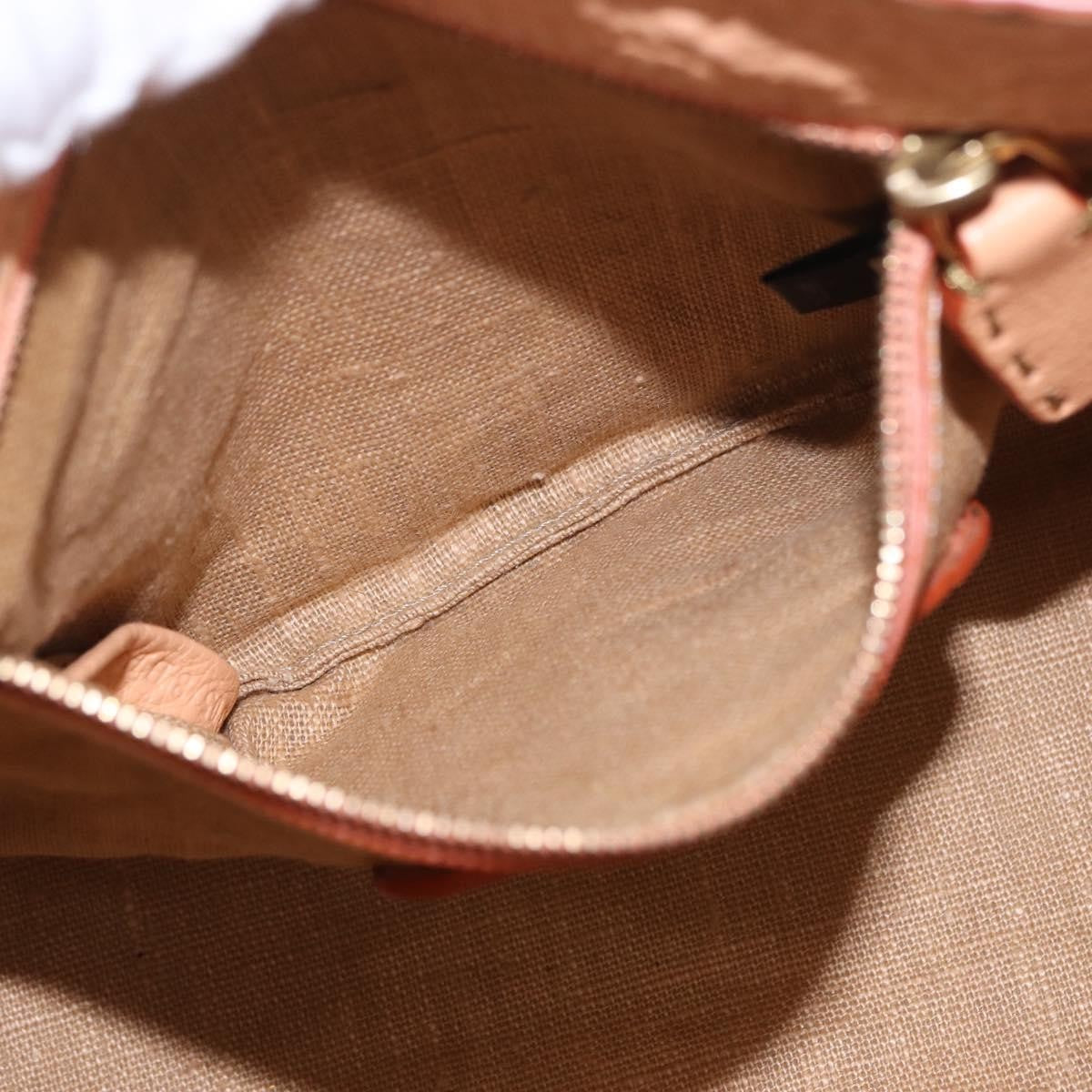 Fendi Selleria Carla Leather, Orange, Leather, Tote Bag
