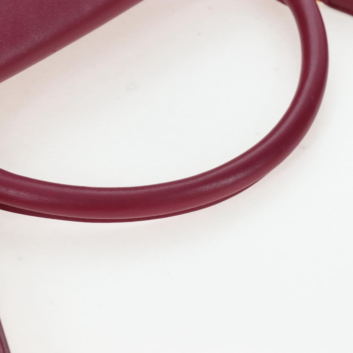 Celine Tricolor Trapeze Leather, Burgundy, Leather, Handbag