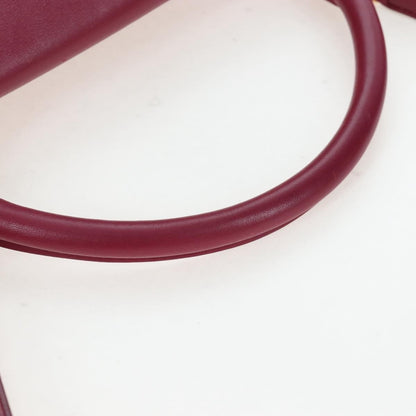 Celine Tricolor Trapeze Leather, Burgundy, Leather, Handbag