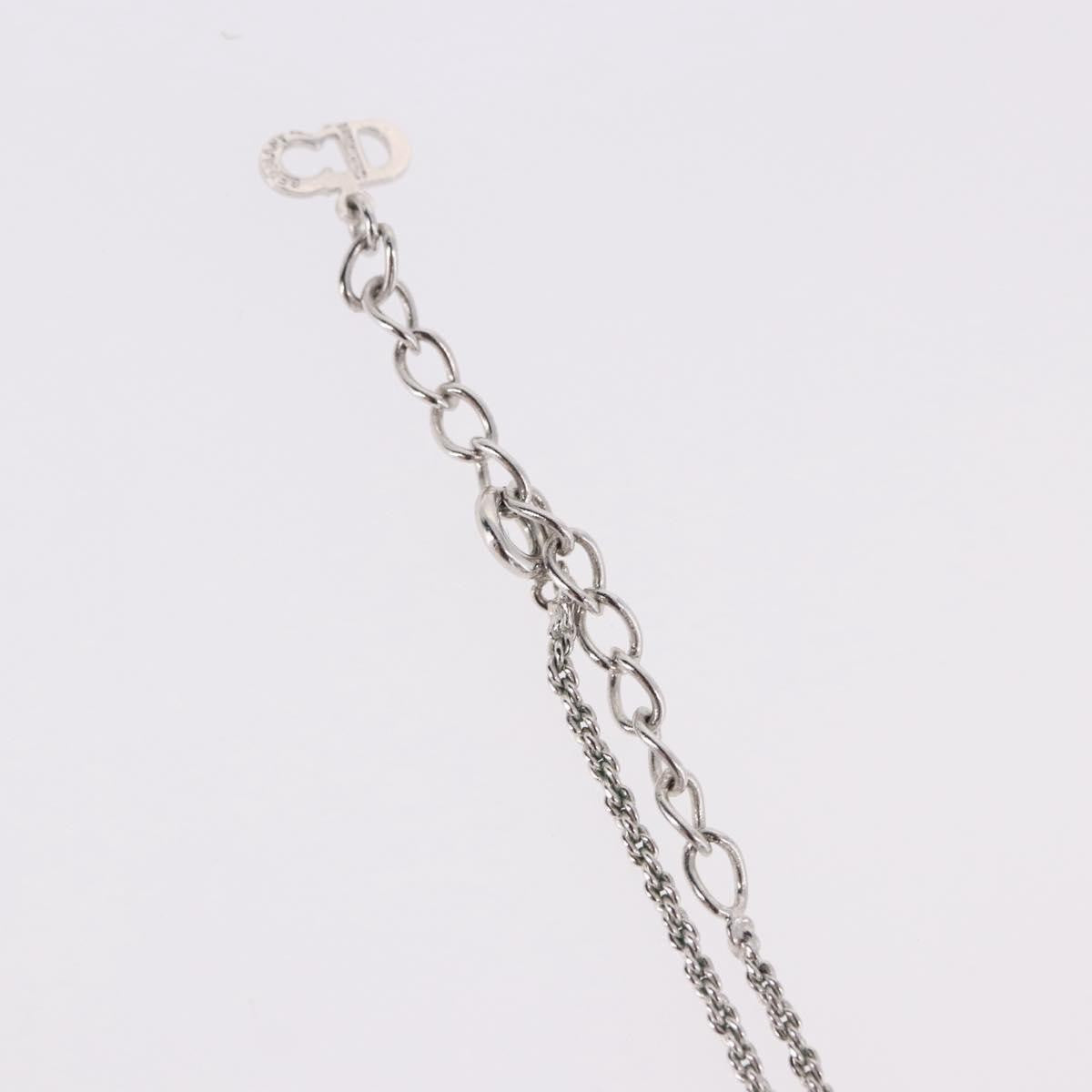 Christian Dior VIntage Circle Pendant Metal, Silver, Metal, Necklace