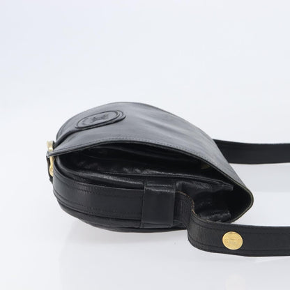 Celine Shoulder Leather, Black, Leather, Shoulder Bag