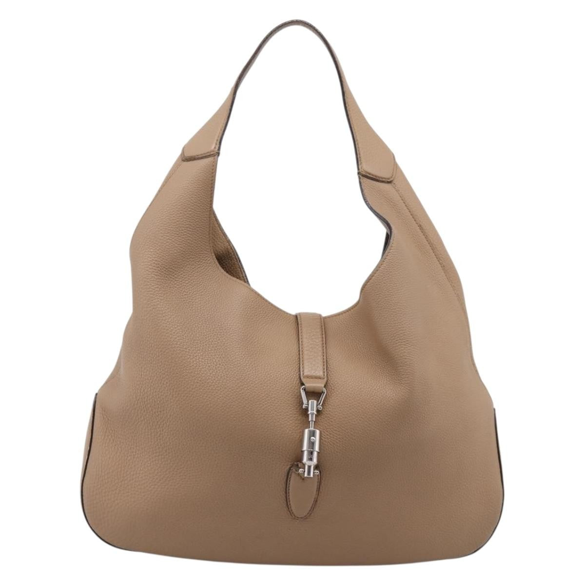 Gucci Jackie Soft Hobo Leather, Beige, Leather, Shoulder Bag