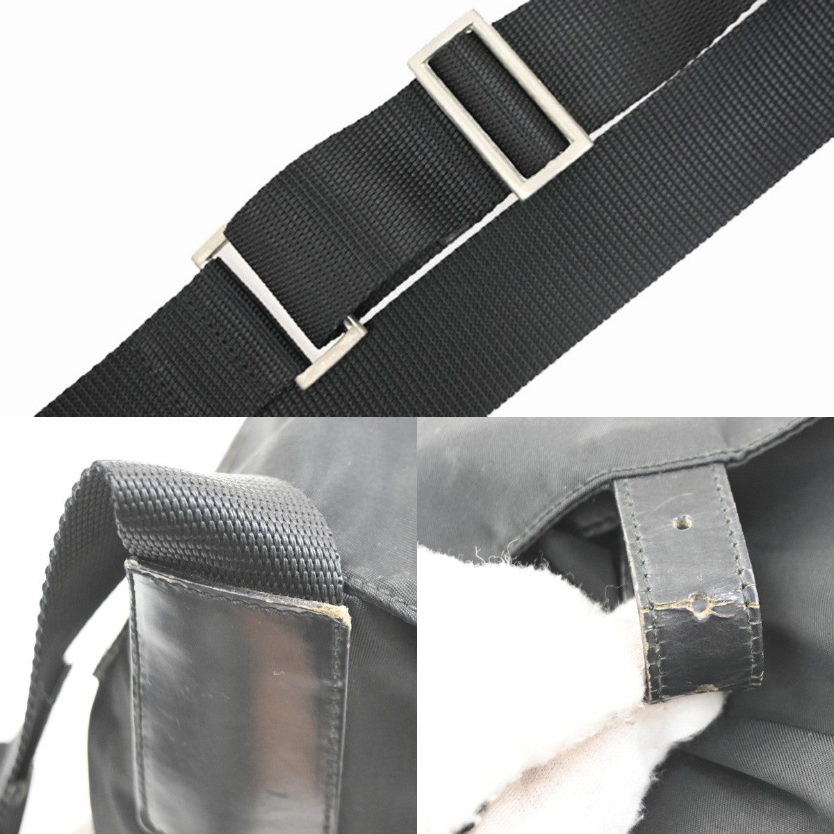 Prada Buckle Messenger Tessuto, Black, Nylon, Handbag