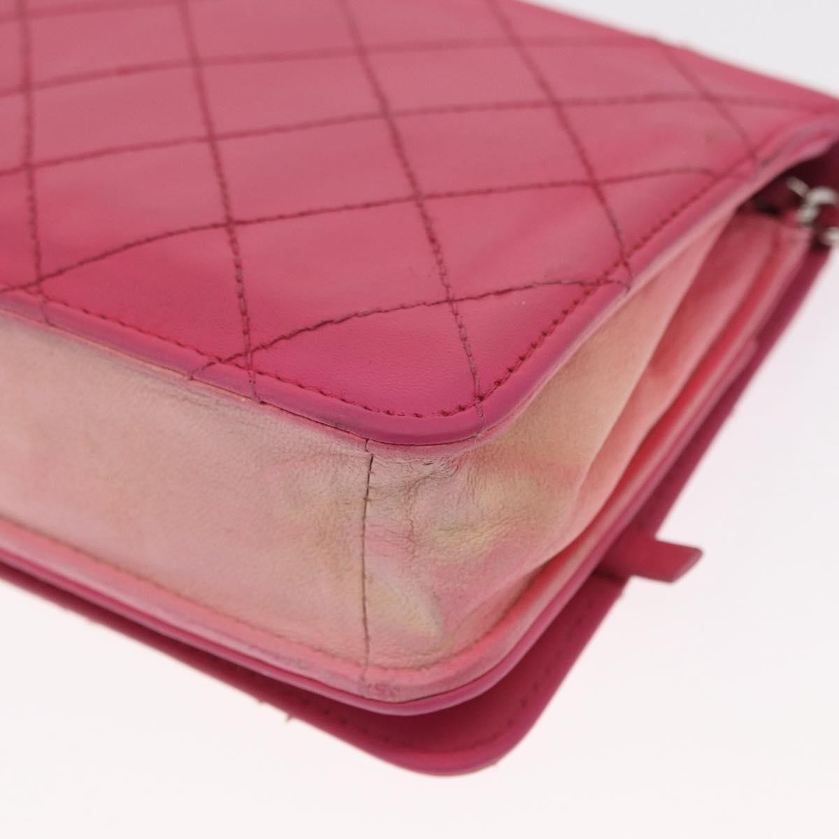 Chanel Wallet on Chain Quilted Ombre Lambskin, Pink, Leather, Crossbody Bag